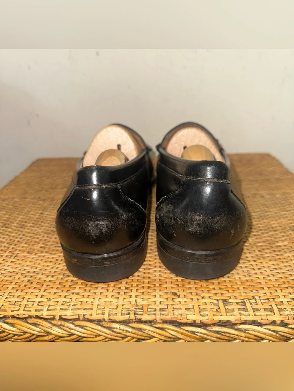 Johnston & Murphy Tassel Loafers Mens 10EEE Black Leather Preppy Academia 7E6760
